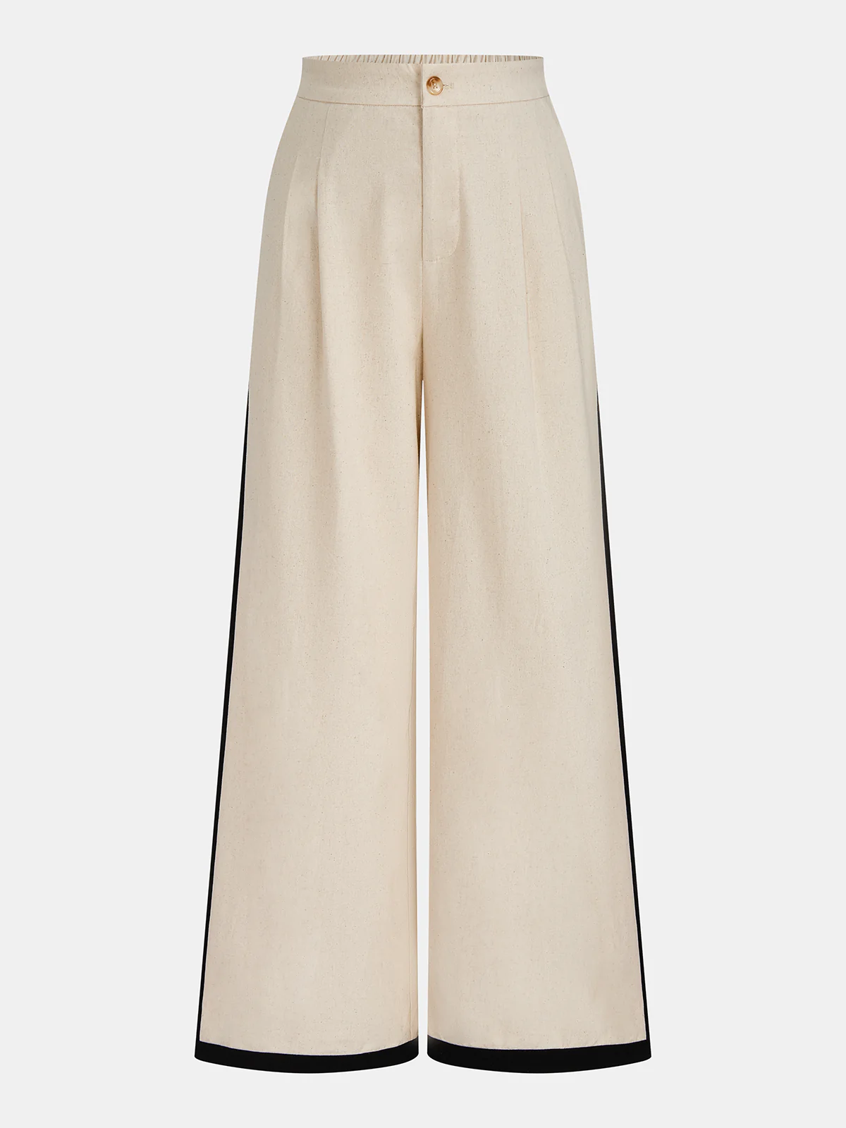Linen & Cotton Zipper Contrast Binding Pant Set - Image 10