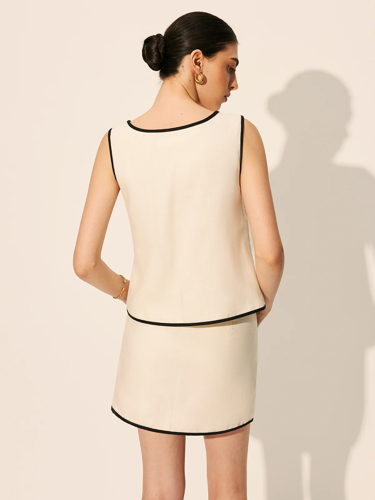 Linen & Cotton Zipper Criss Cross Skirt Set - Image 7