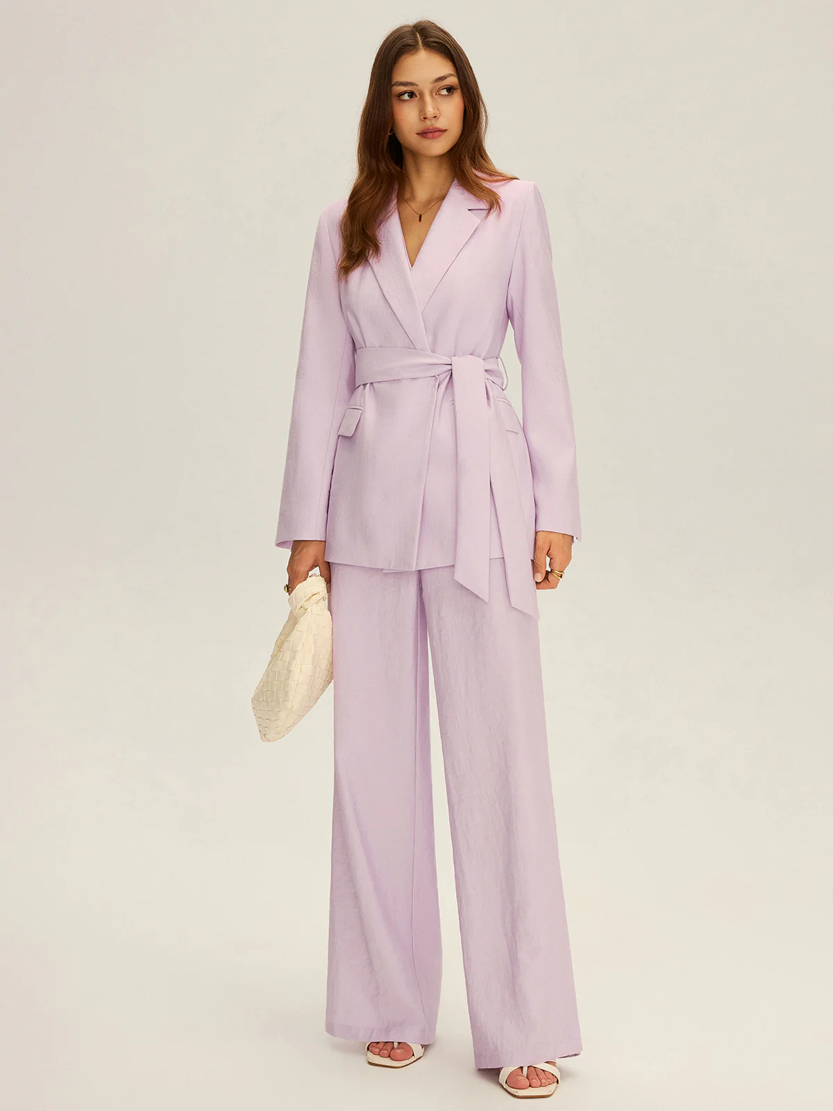 Long Sleeve Belted Blazer - Image 3