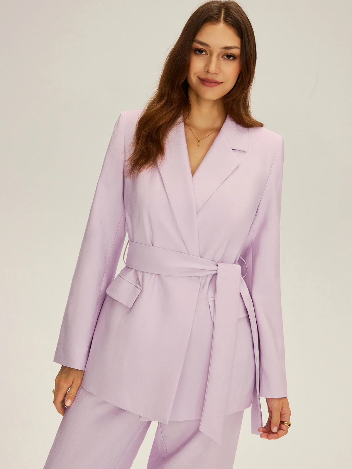 Long Sleeve Belted Blazer - Image 6
