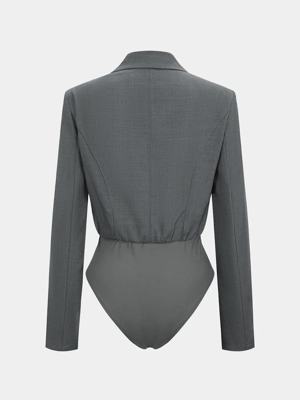 Long-Sleeve Blazer-Collar Bodysuit - Image 2