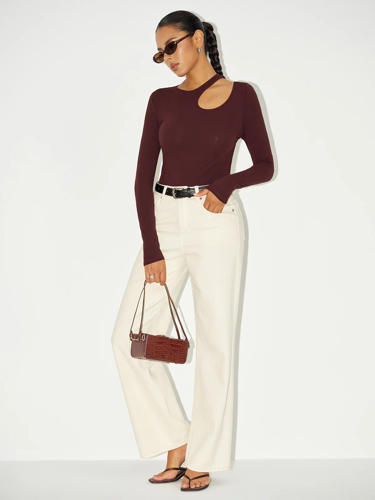 Long Sleeve Cut-Out Bodysuit - Image 5