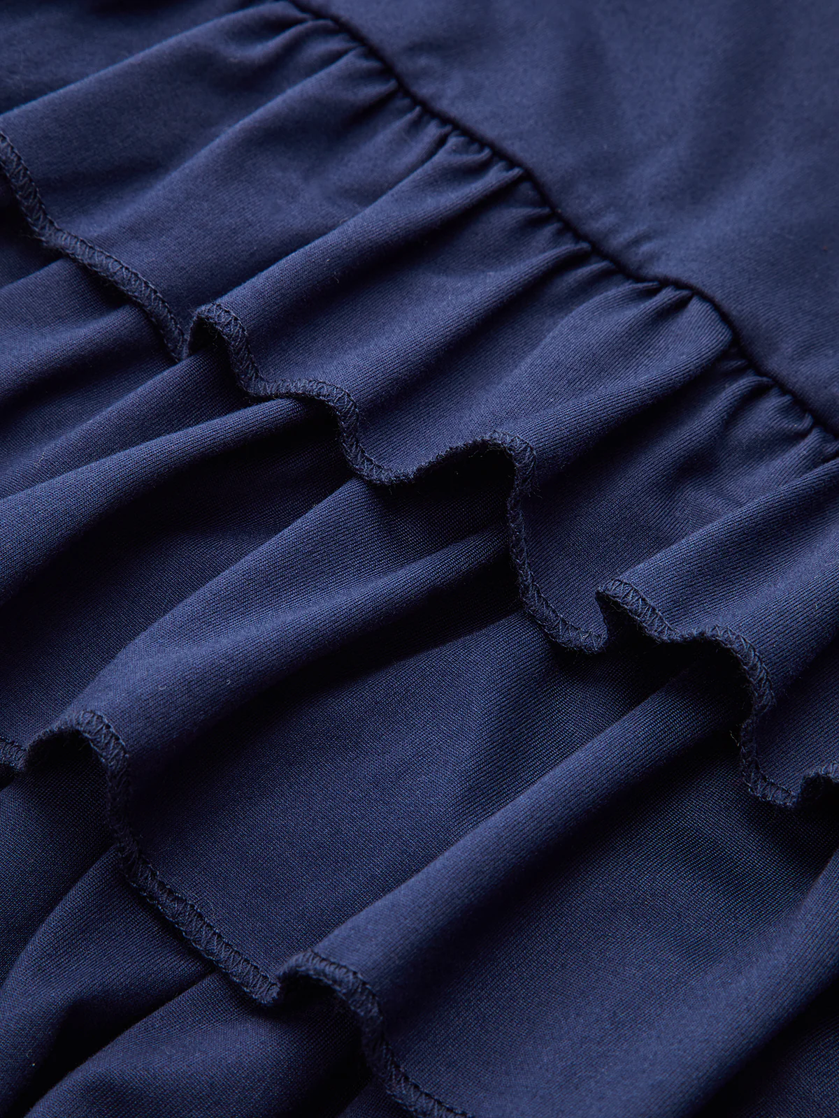 Long Sleeve Ruched Waist Layered Ruffle Dress - Image 4