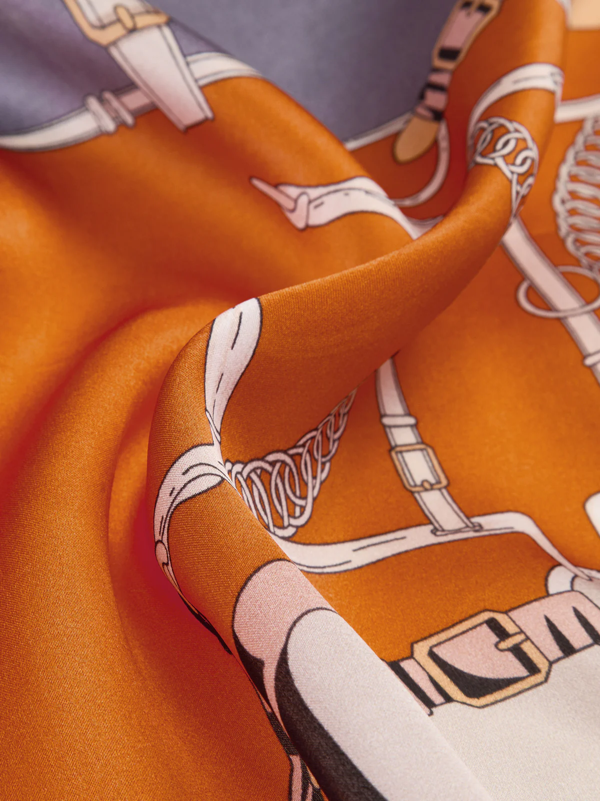 Luxury Harness Print 100% Silk Square Scarf - Image 3