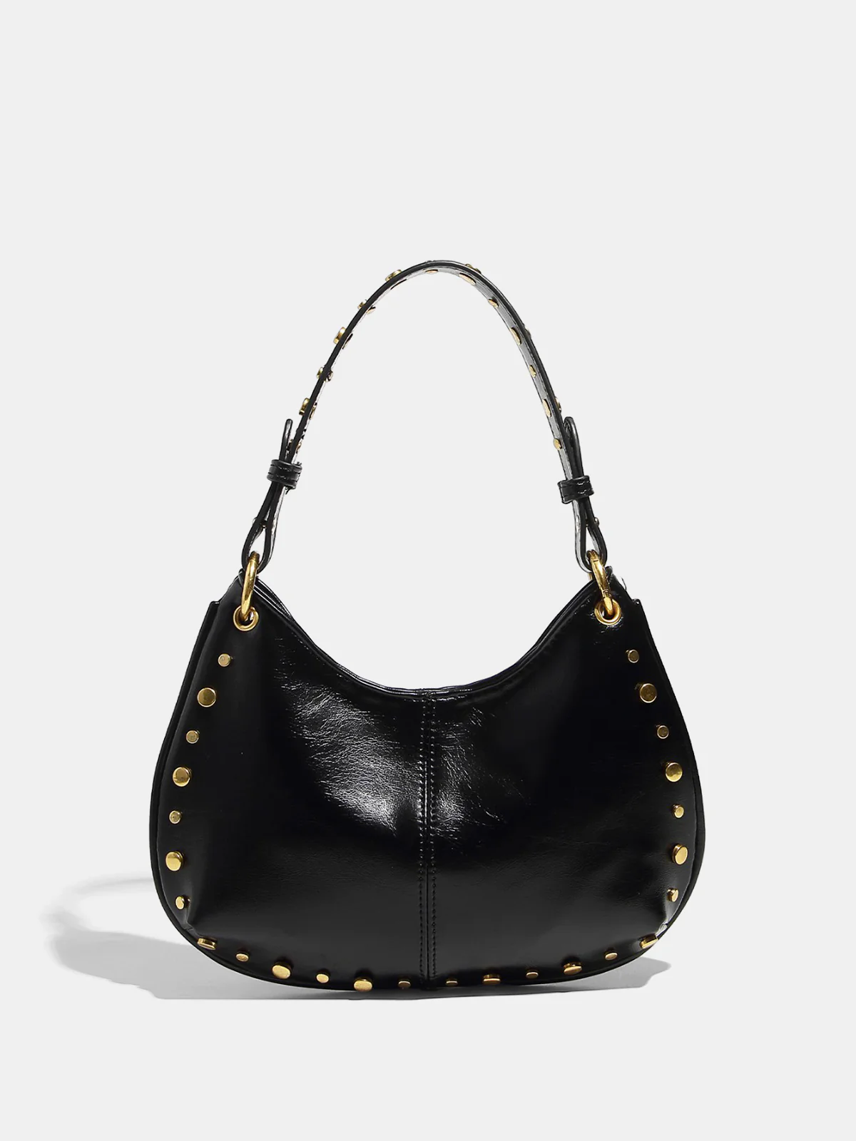 Magnetic Closure Studded Hobo Bag