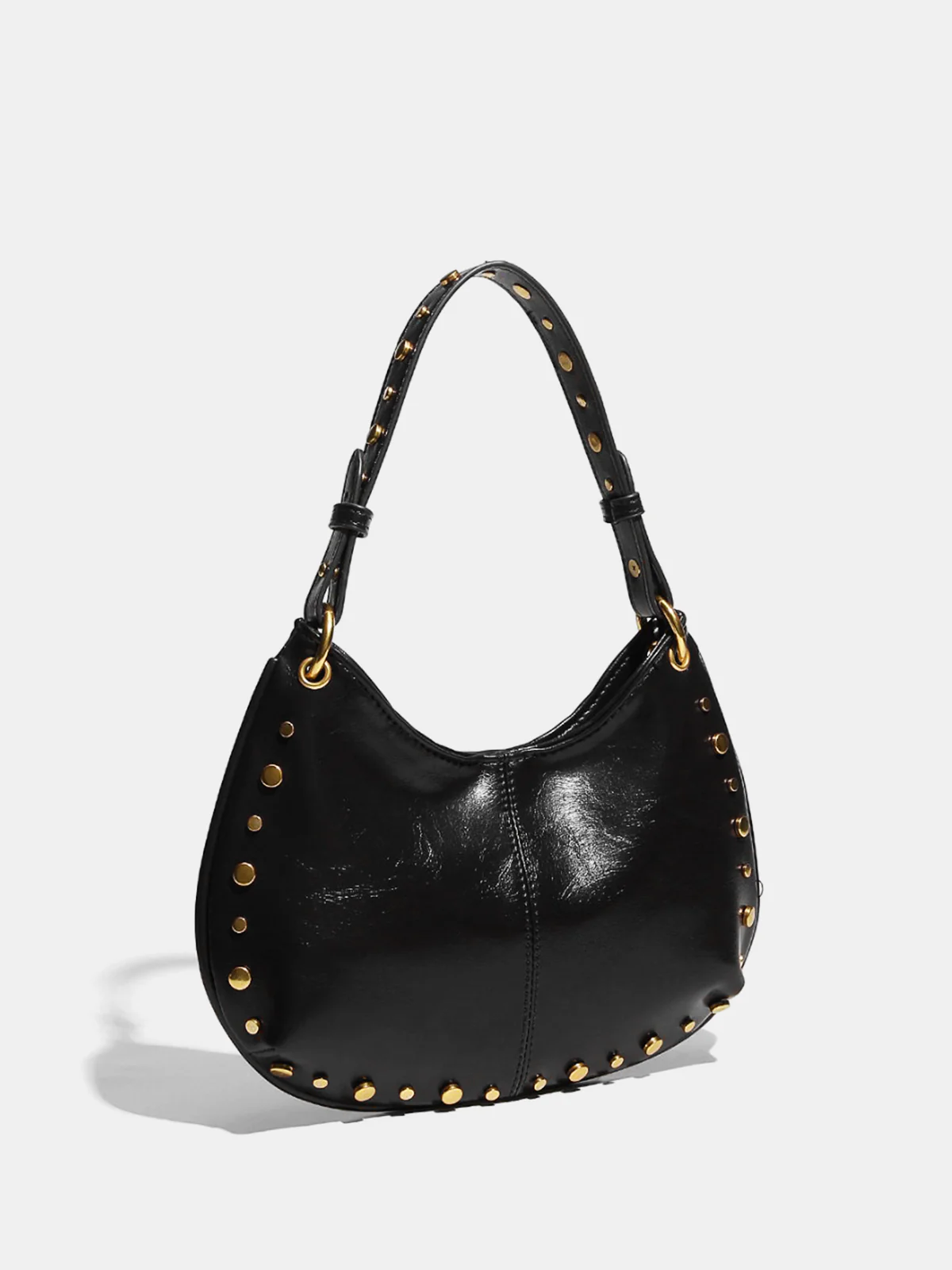 Magnetic Closure Studded Hobo Bag - Image 3