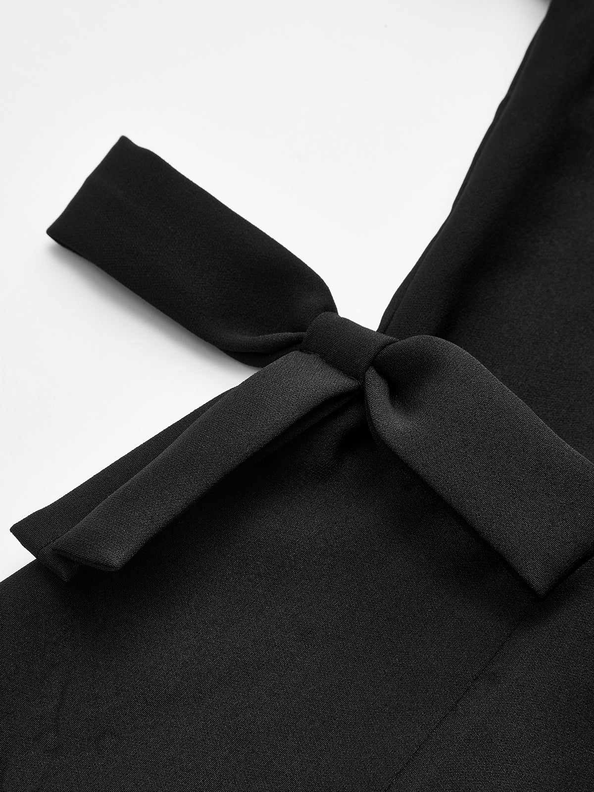 Mandarin Collar Bow Detail Mini Dress - Image 4