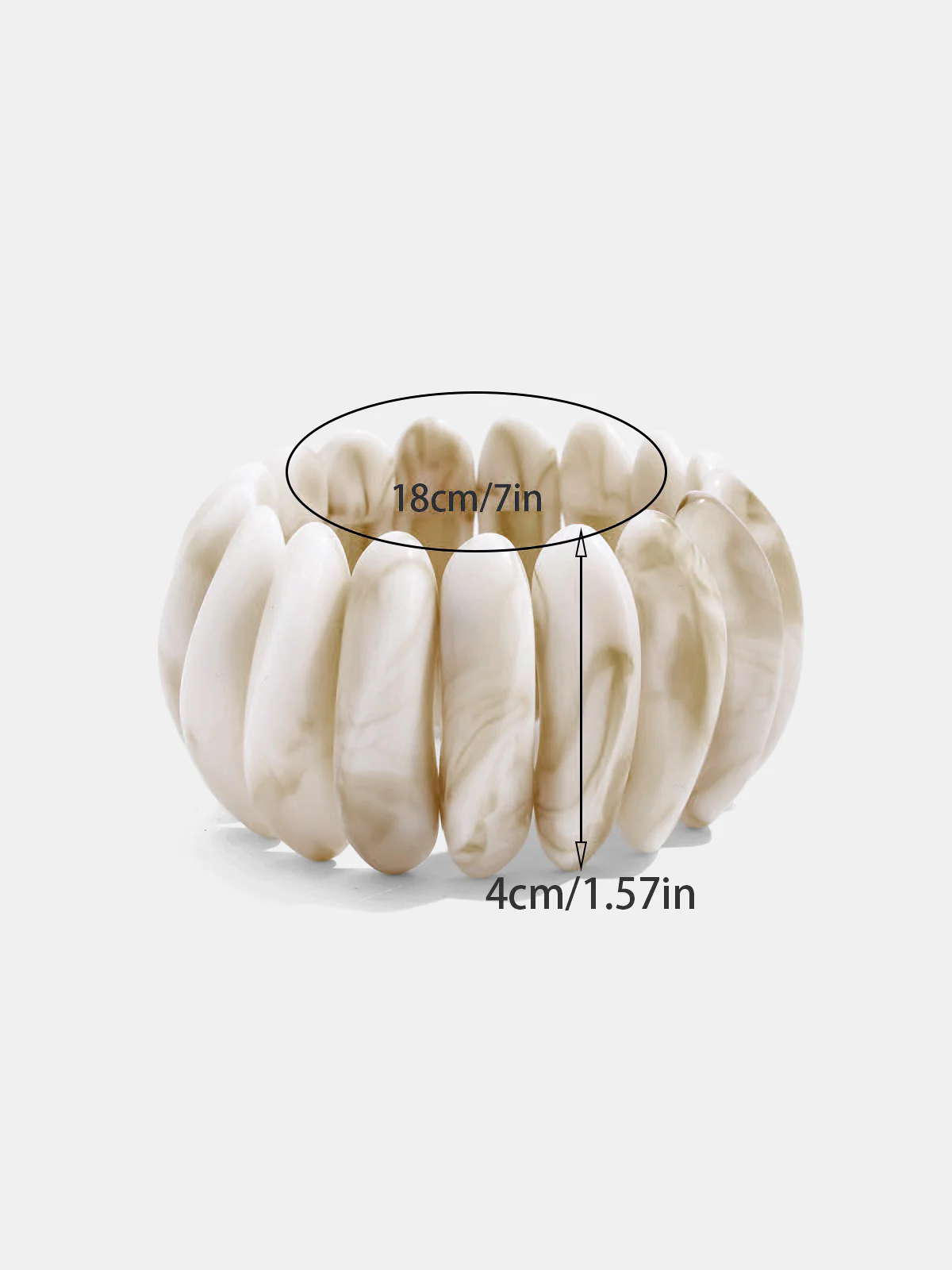 Marble Effect Crescent Beaded Bracelet - Image 3