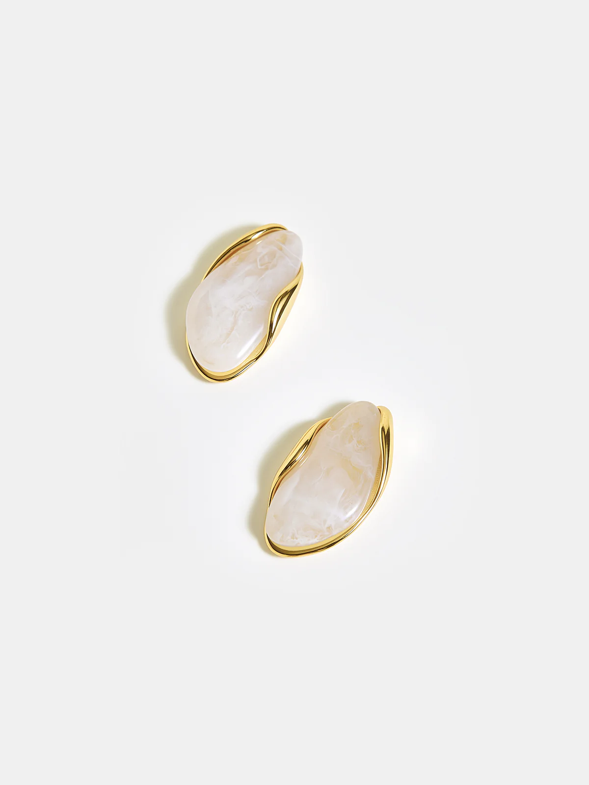 Marble Resin Stud Earrings - Image 3