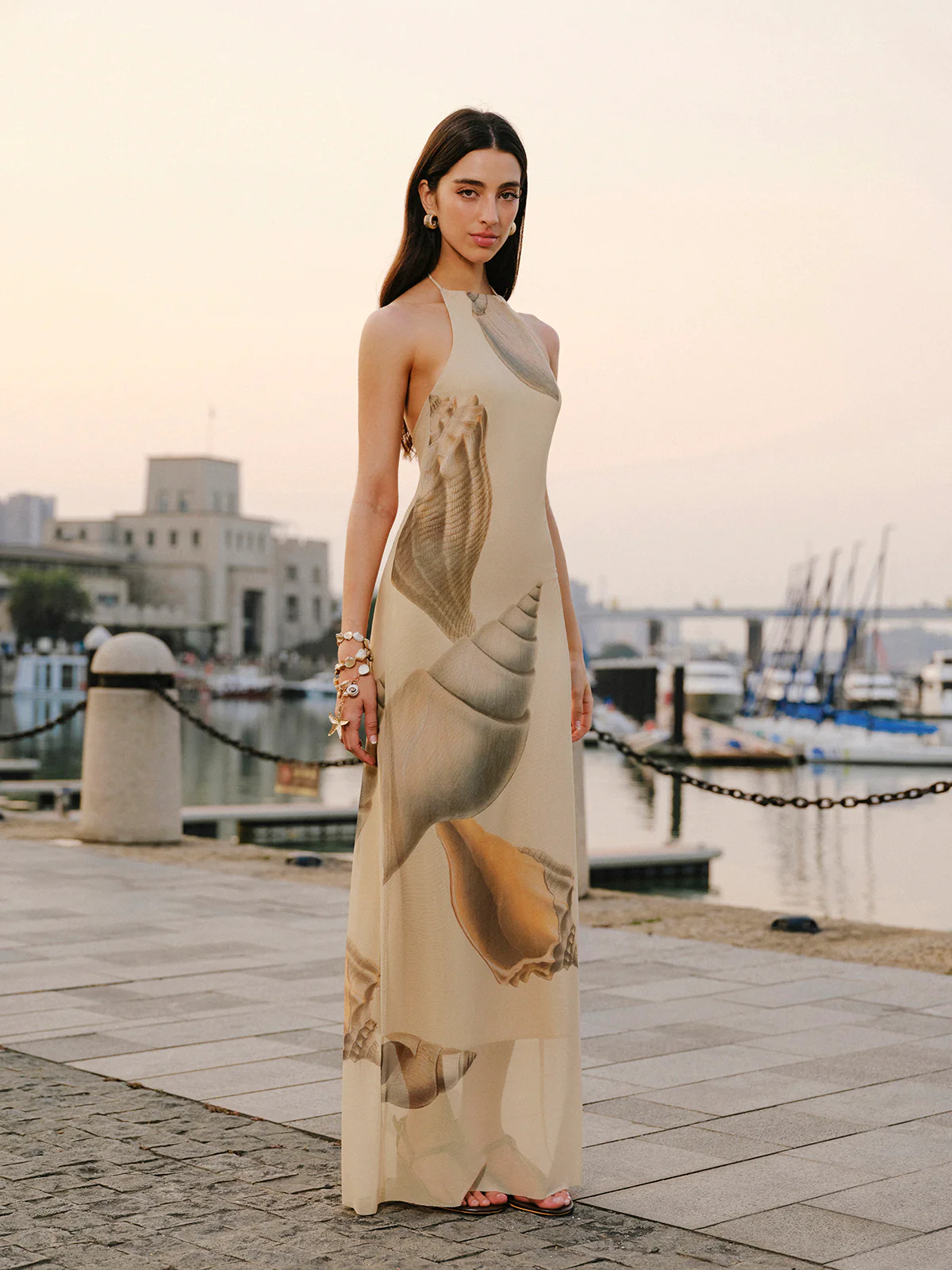 Mesh Halter Neck Backless Dress - Image 6