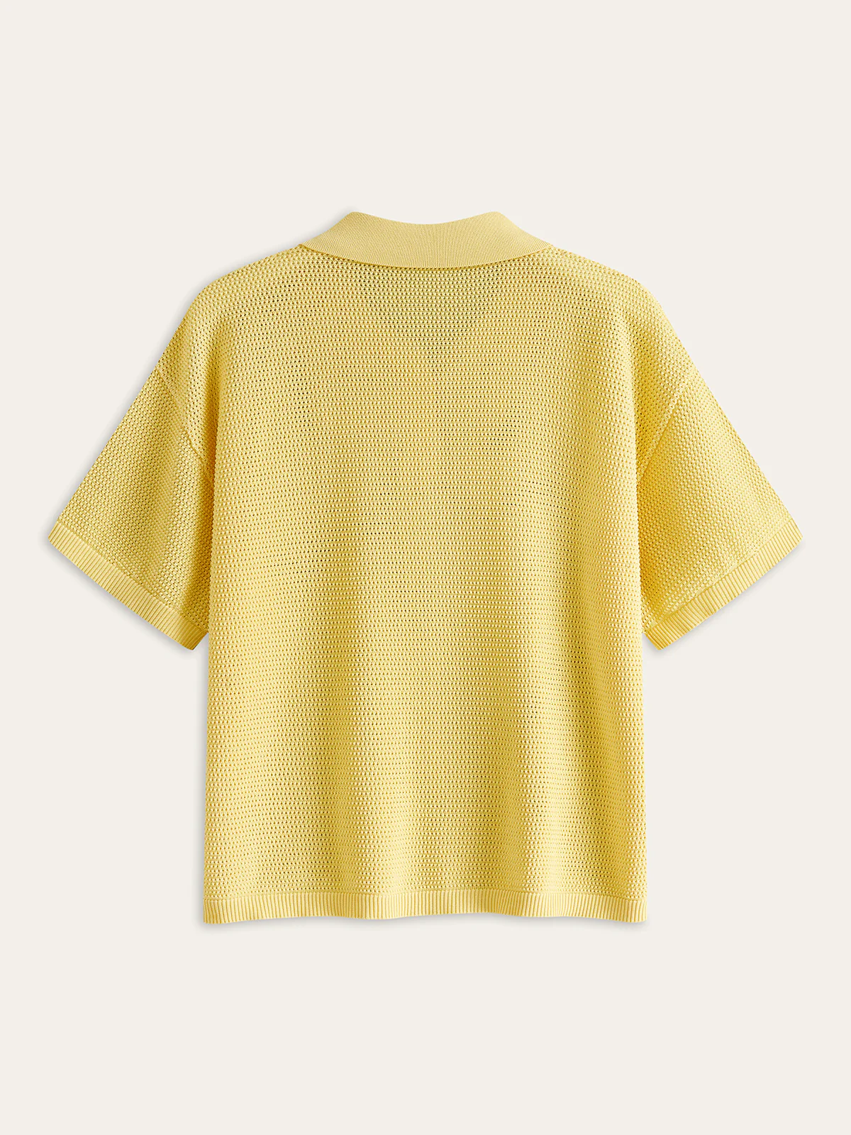 Mesh-Knit Polo-Style Top - Image 4