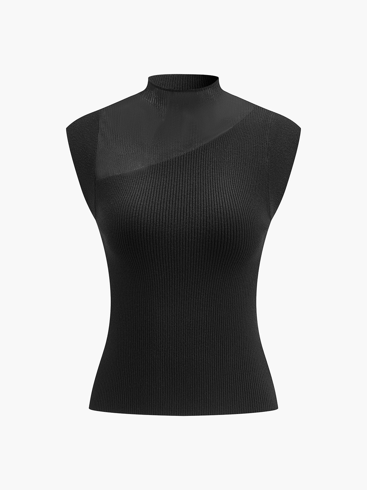 Mesh Patchwork Sleeveless Top - Image 7