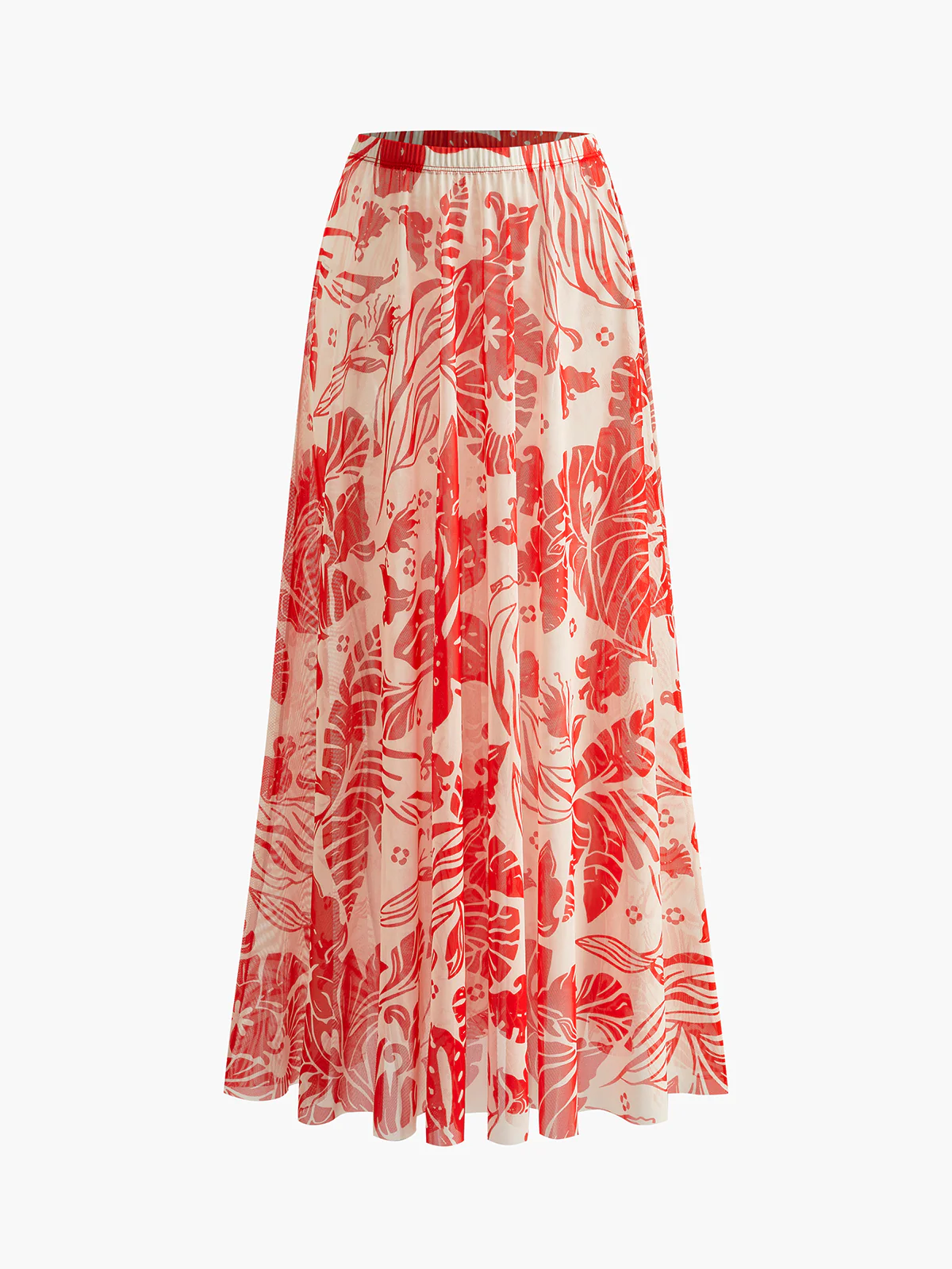 Mesh Printed Cover-Up Skirt