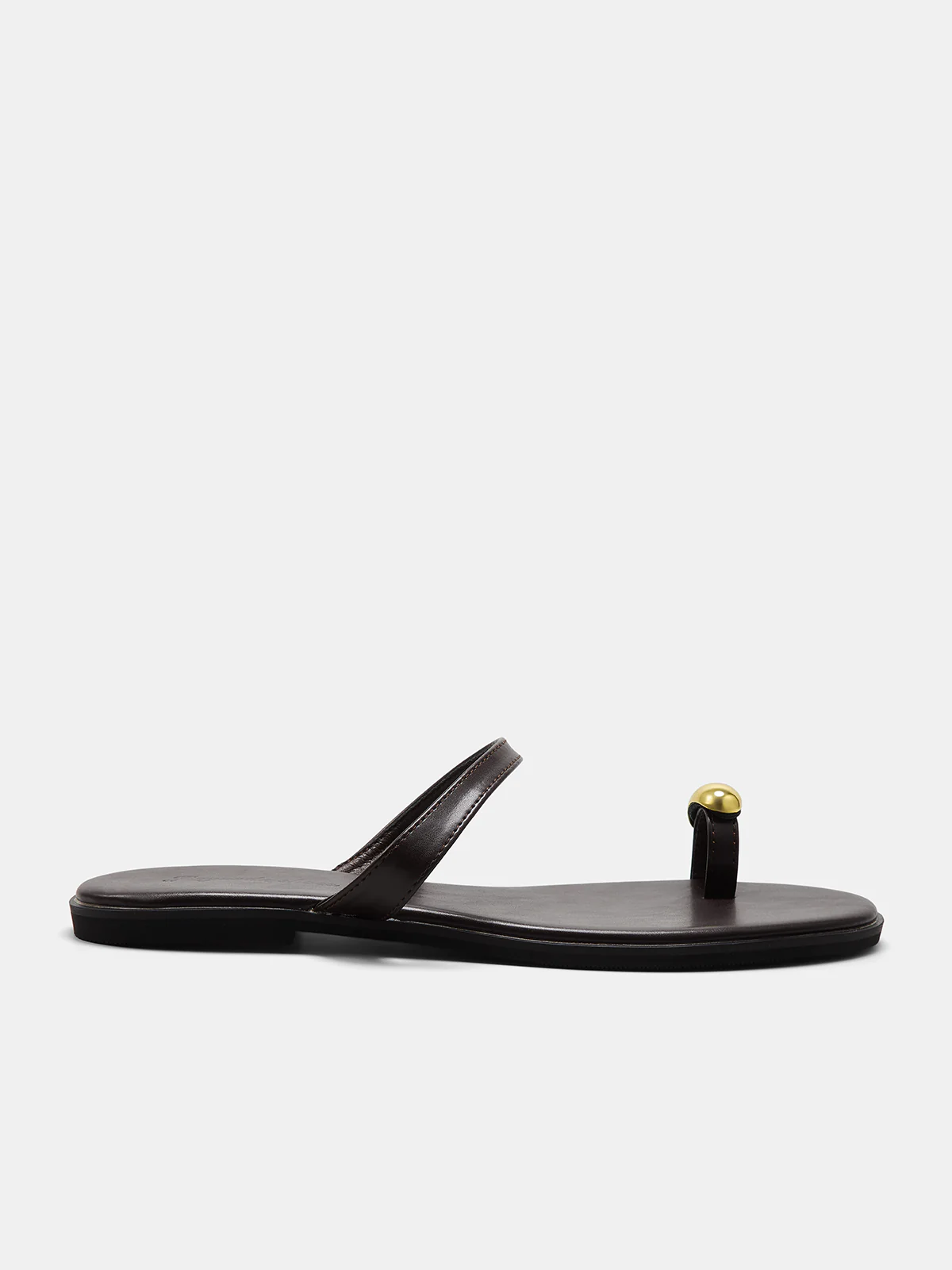 Metal Accent Toe Post Flat Sandals - Image 5