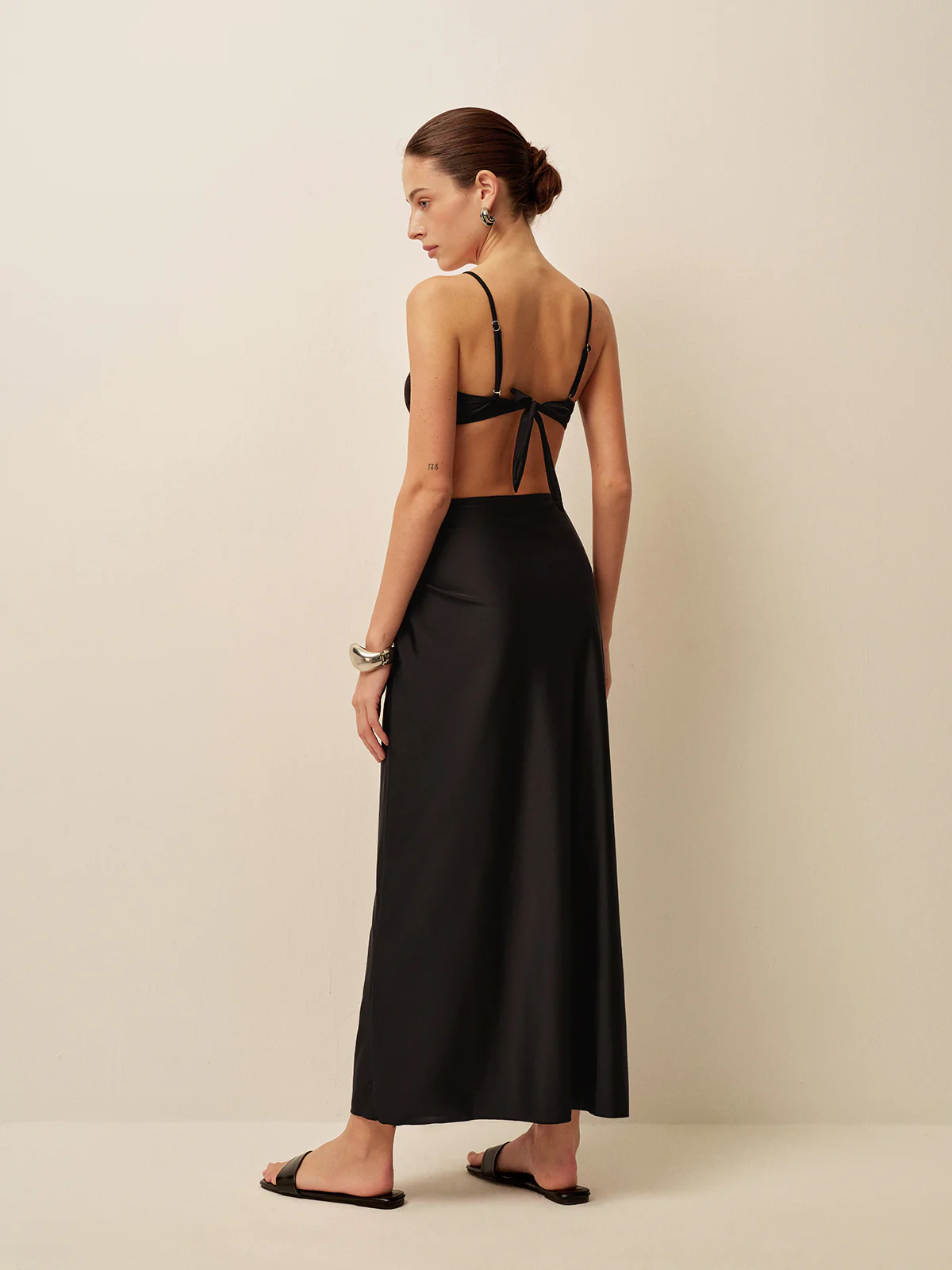 Metal Accent Twist Sarong Skirt - Image 4