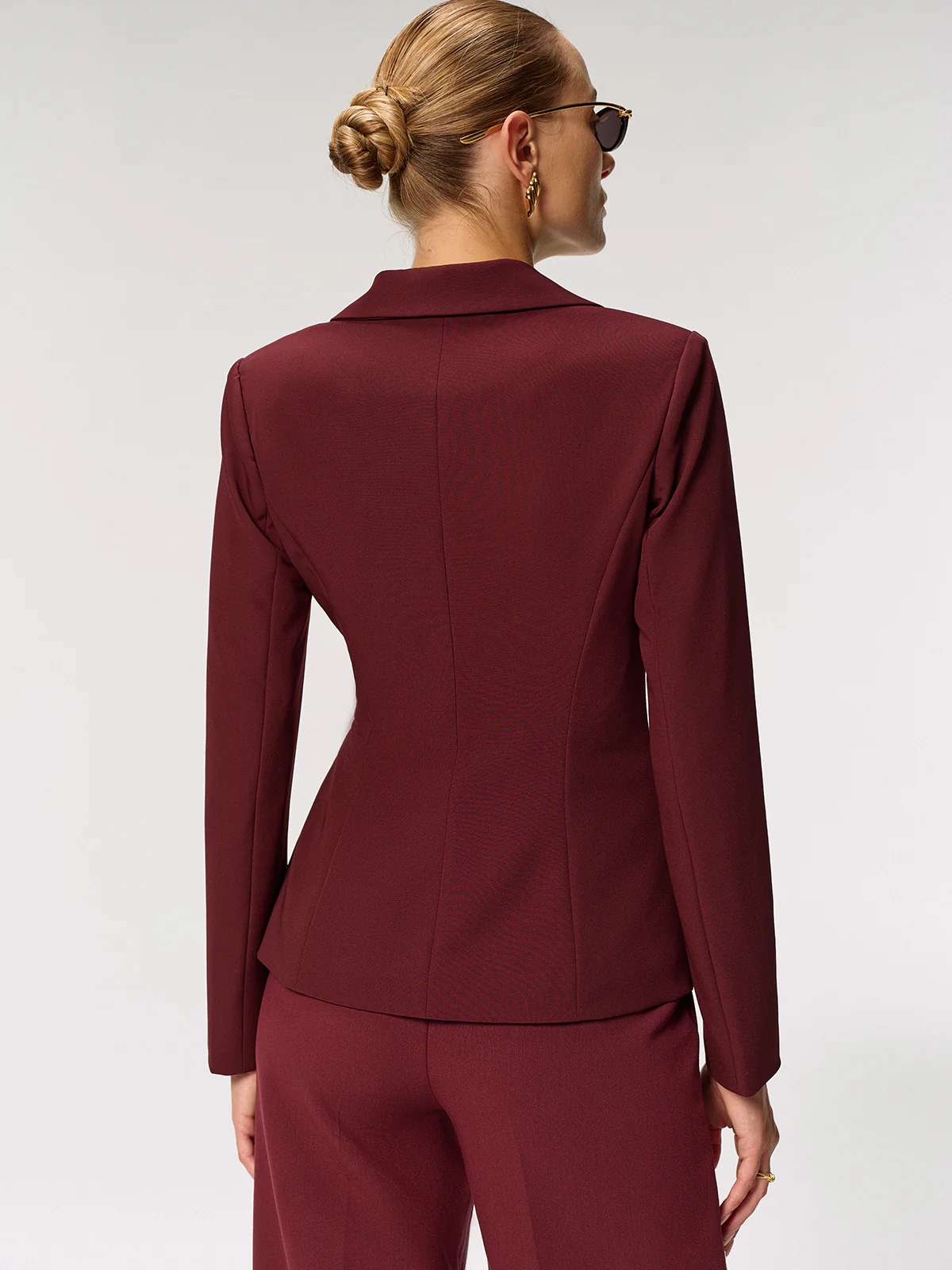 Metal Buckle Asymmetric Blazer - Image 6