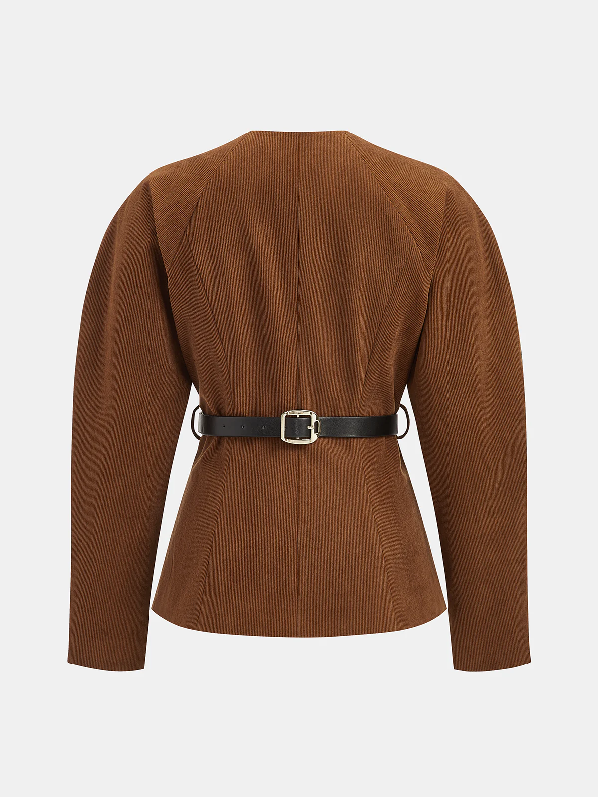 Metal-Buckle Belted Corduroy Blazer - Image 2