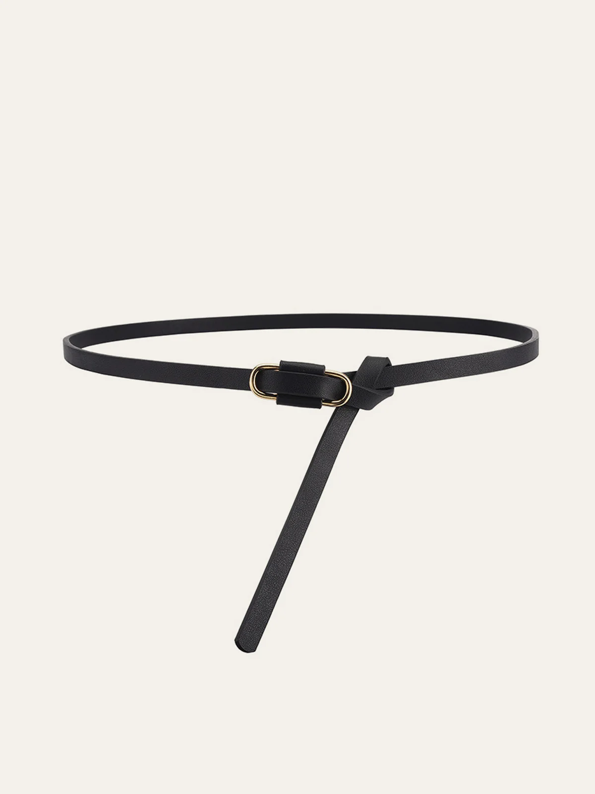 Metal Buckle PU Leather Thin Belt