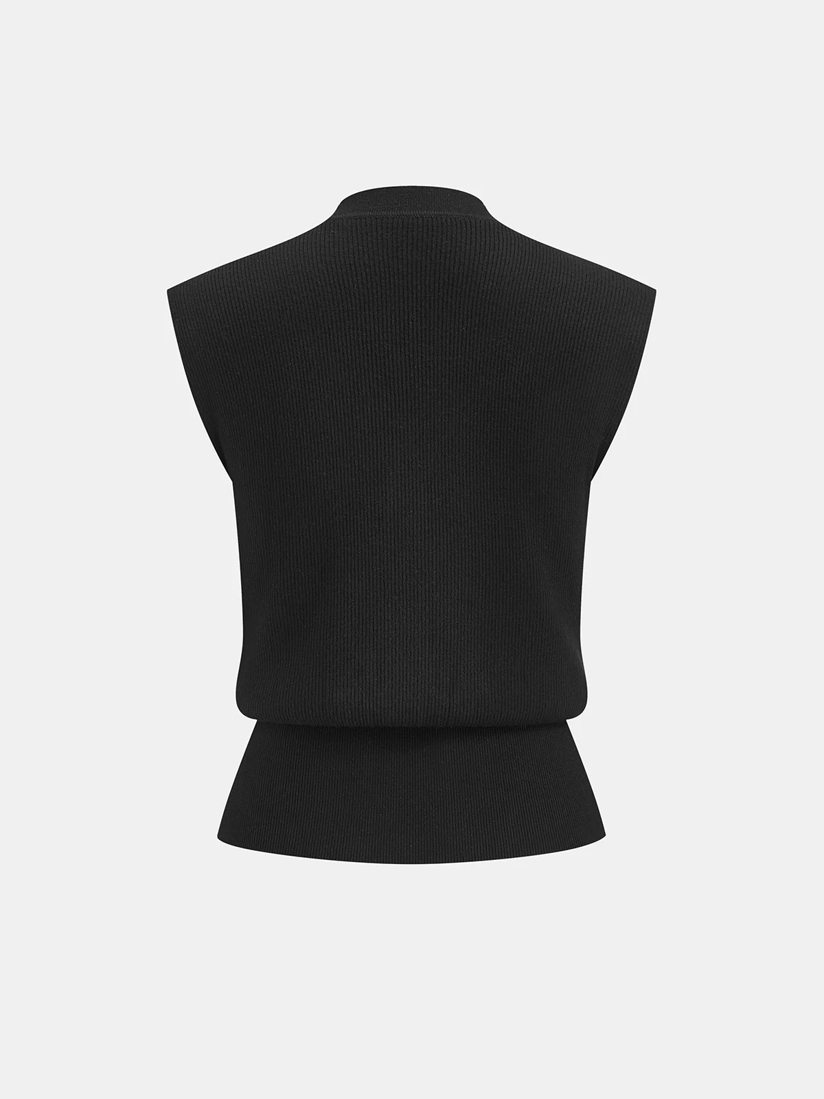 Metal Buckle Sleeveless Knit Cardigan - Image 2