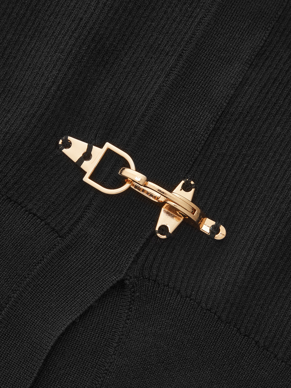 Metal Buckle Sleeveless Knit Cardigan - Image 4