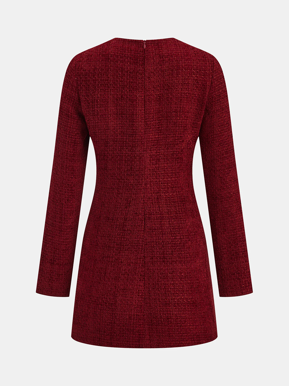 Metal Buckle Tweed Mini Dress - Image 4