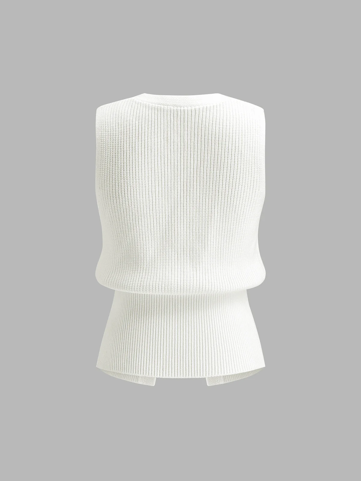 Metal Buckle Waisted Sweater Vest - Image 8
