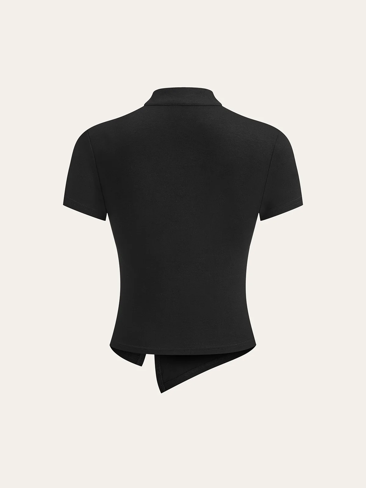 Metal Butterfly Detail Asymmetric Ruched Top - Image 3