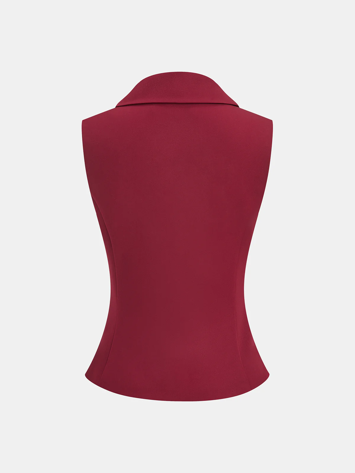 Metal Button Asymmetric Sleeveless Blazer Vest - Image 2