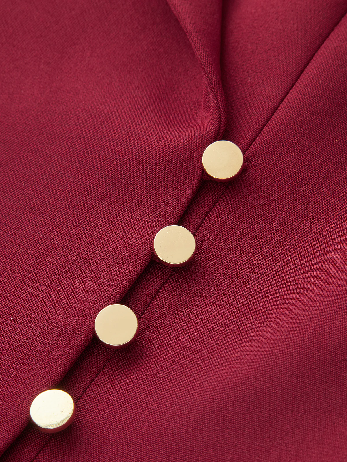 Metal Button Asymmetric Sleeveless Blazer Vest - Image 4