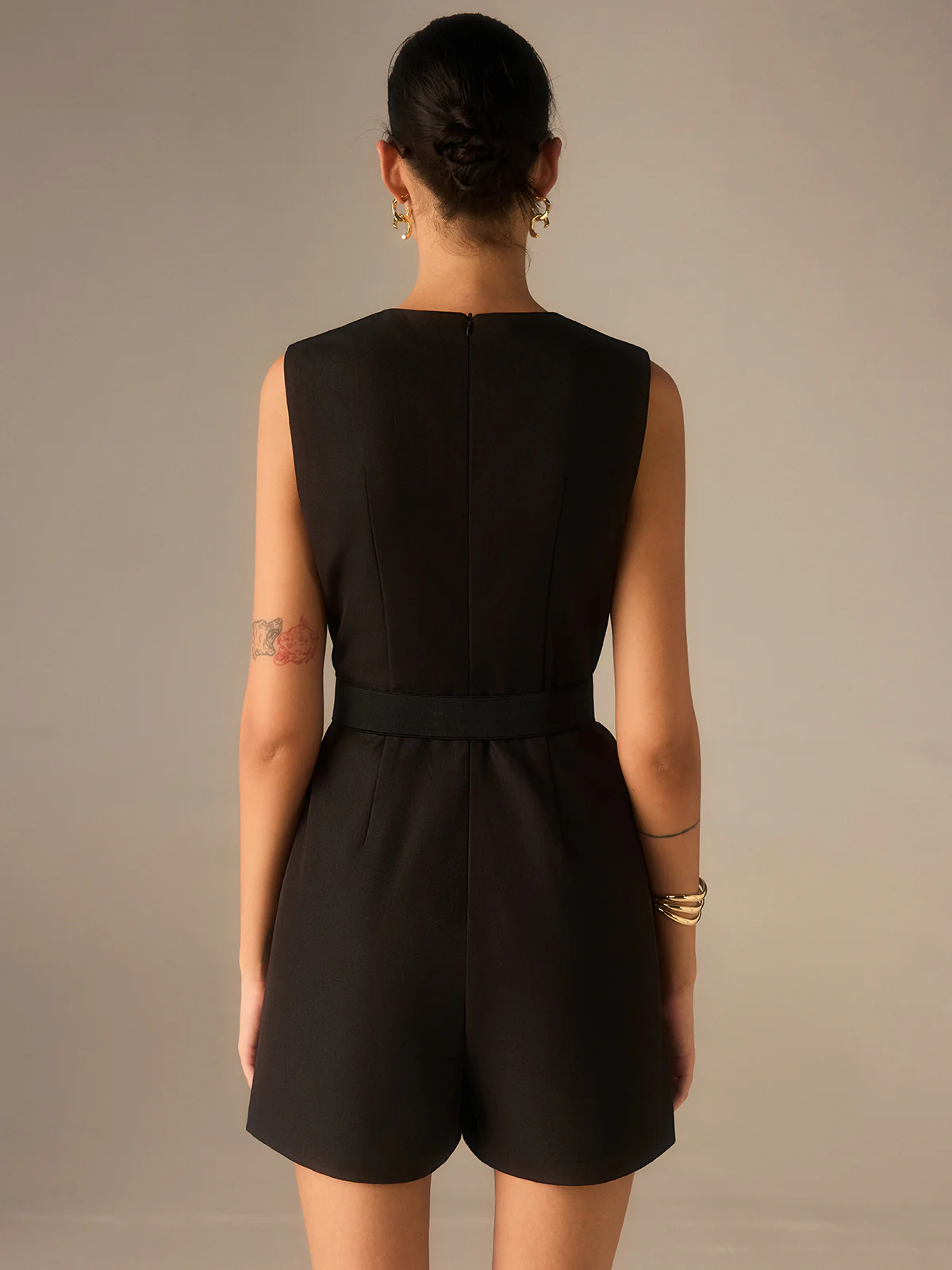 Metal Button Belted Jumpsuit - Image 5