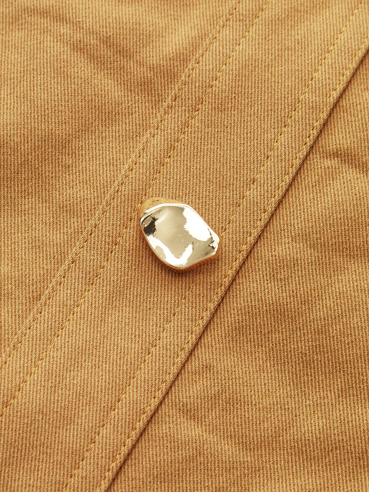 Metal Button Belted Mini Skirt with Decor Pocket - Image 7