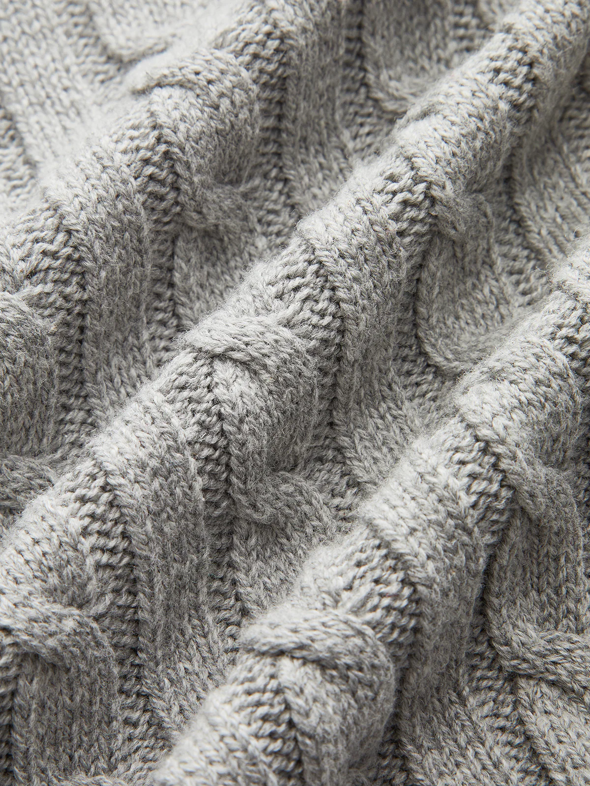 Metal Button Denim Collar Cable-Knit Top - Image 5