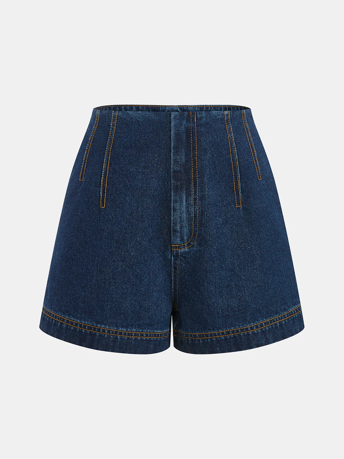 Metal Button Denim Sleeveless Vest & Shorts Set - Image 4