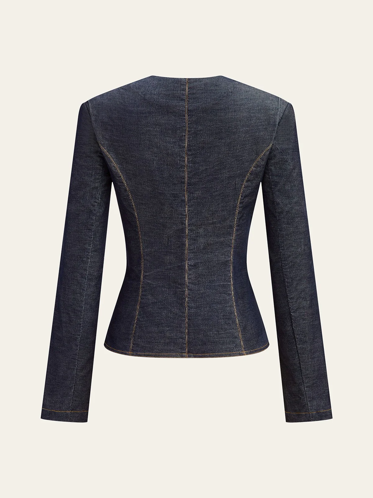 Metal Button Fitted Tailored Jacket - Image 2