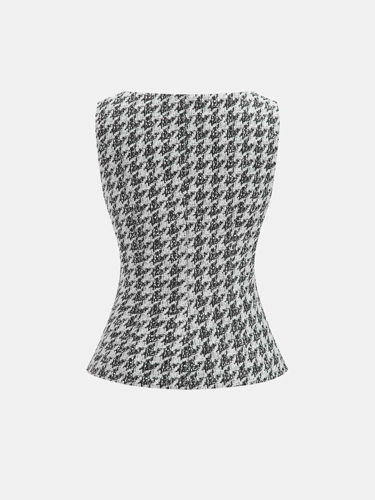 Metal Button Houndstooth Vest & Mini Skirt Set - Image 3