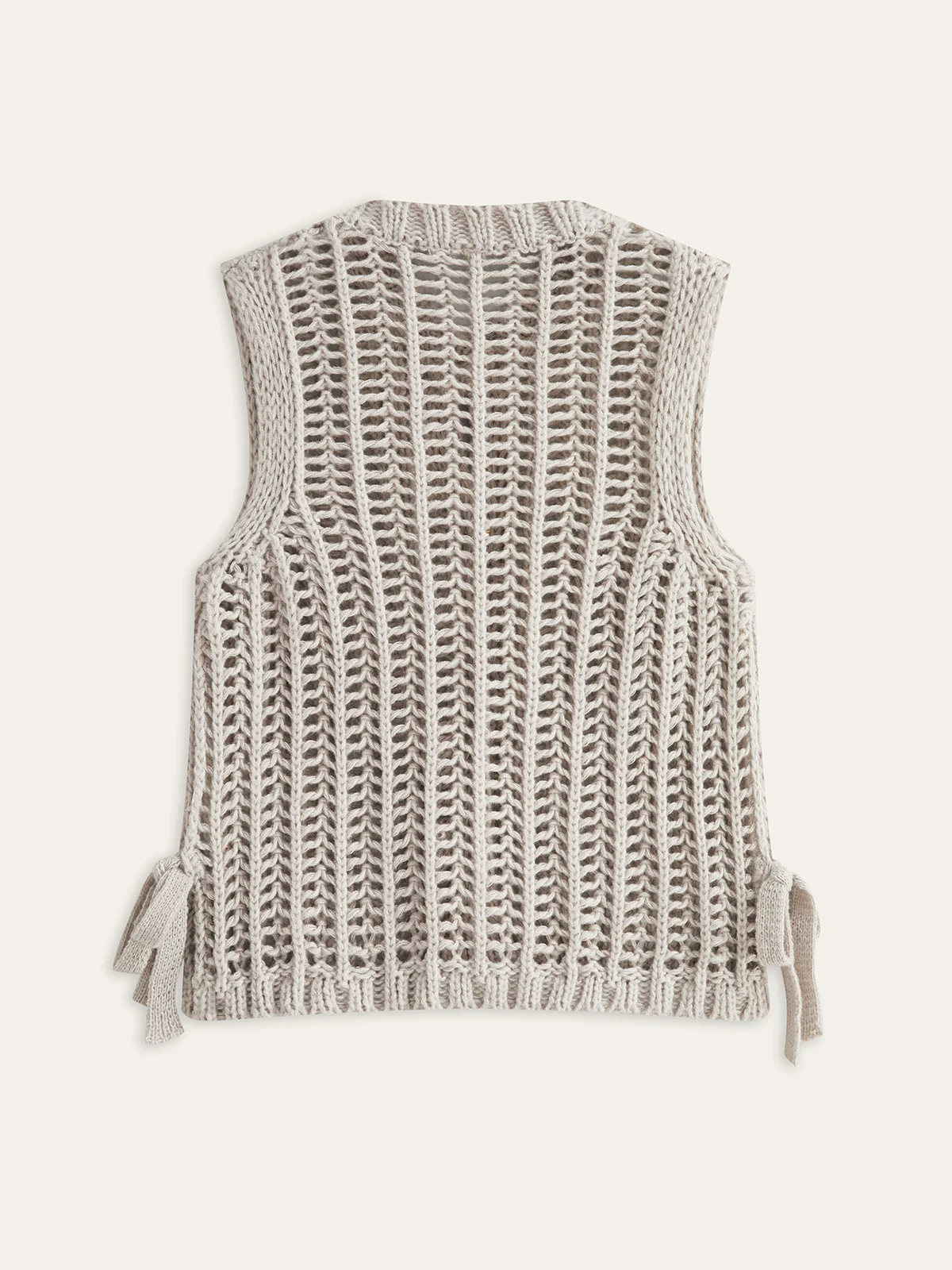 Metal Button Open-Knit Vest - Image 2