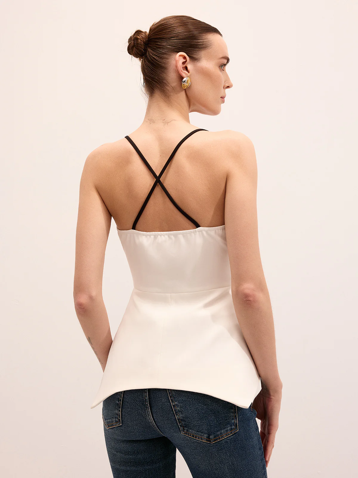 Metal Button Peplum Cami Top - Image 6