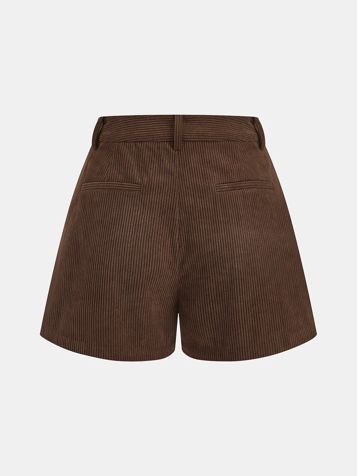 Metal Button Pleated Corduroy Shorts - Image 2