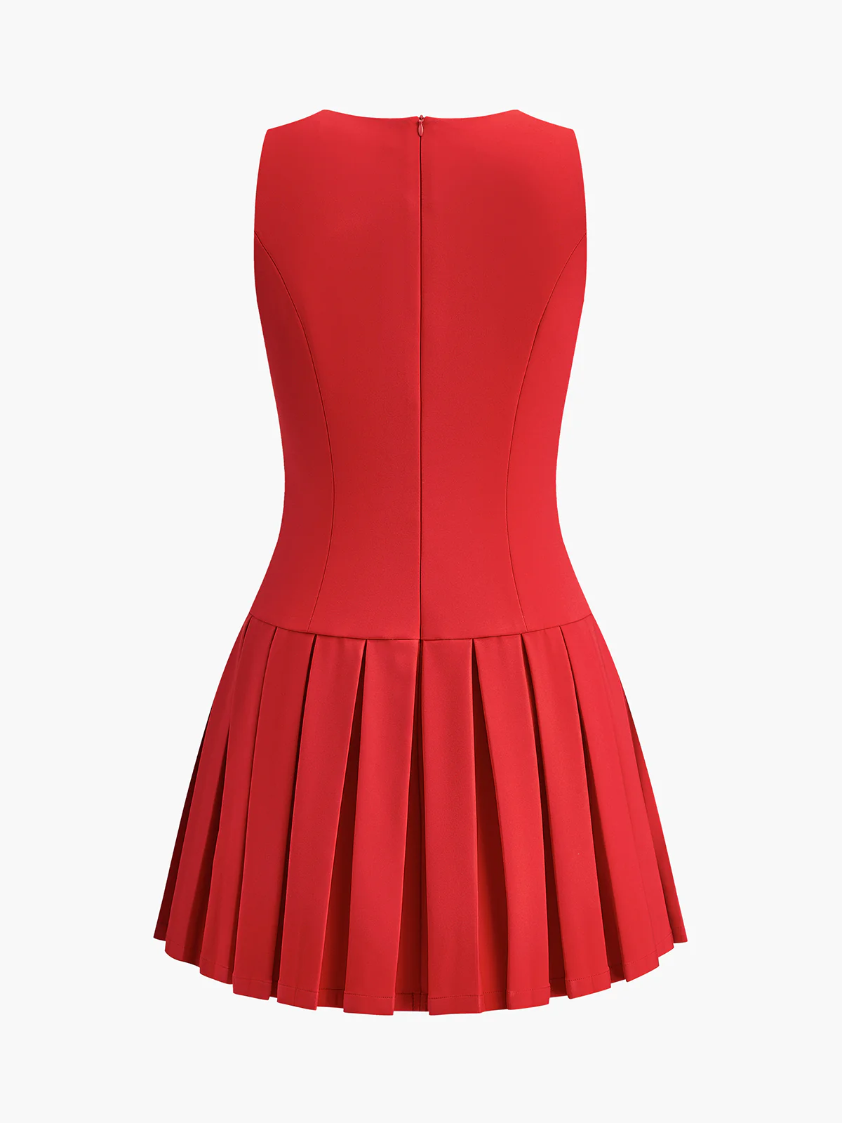 Metal-Button Pleated Tank Dress - Image 8