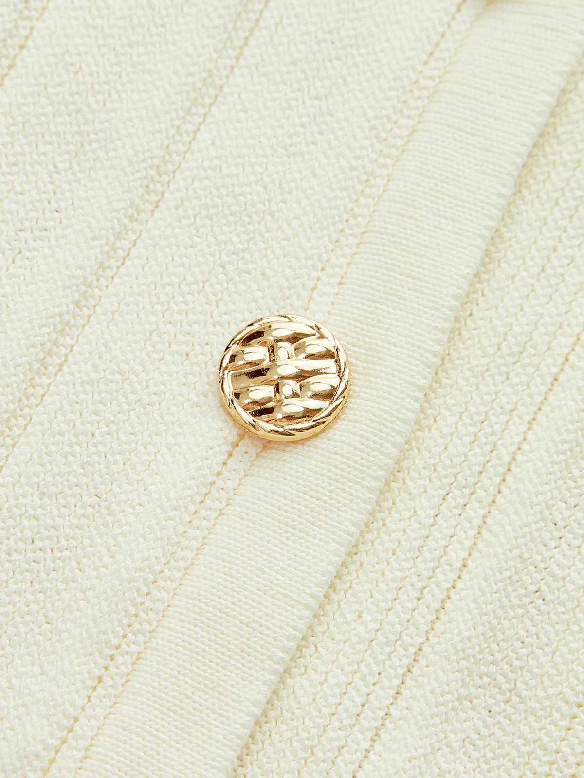 Metal Button Striped Knit Vest - Image 4