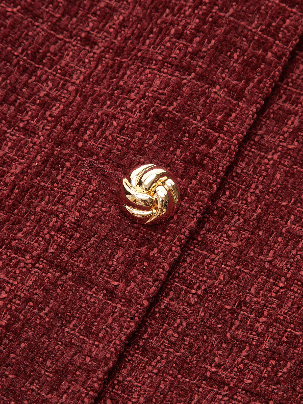 Metal Button Tweed Cropped Blazer - Image 3