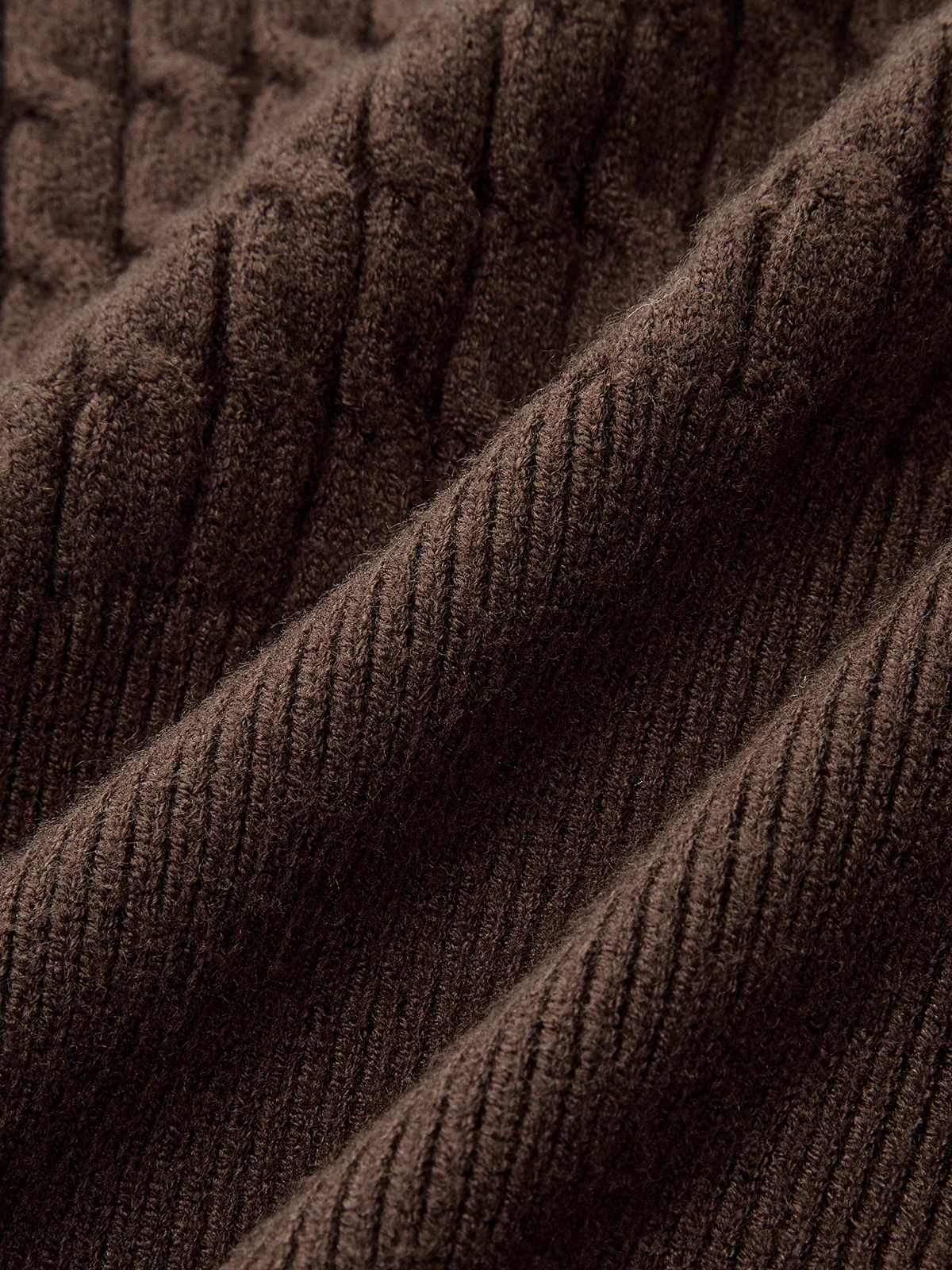 Metal Button V-Neck Cable Knit Outerwear - Image 4