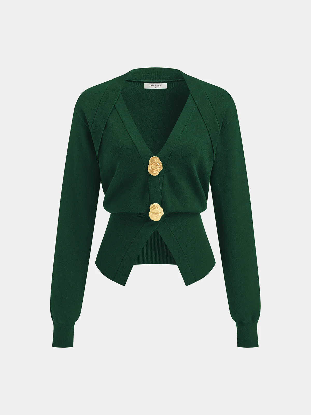 Metal Detail V-Neck Wool Blend Sweater - Image 15