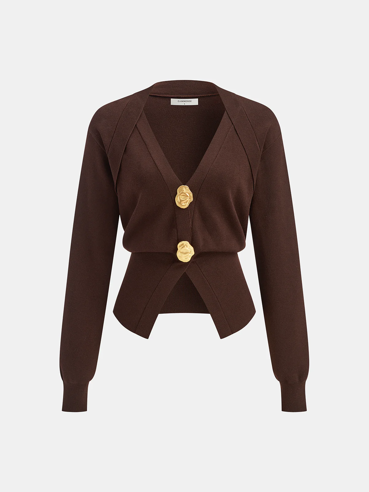 Metal Detail V-Neck Wool Blend Sweater - Image 4