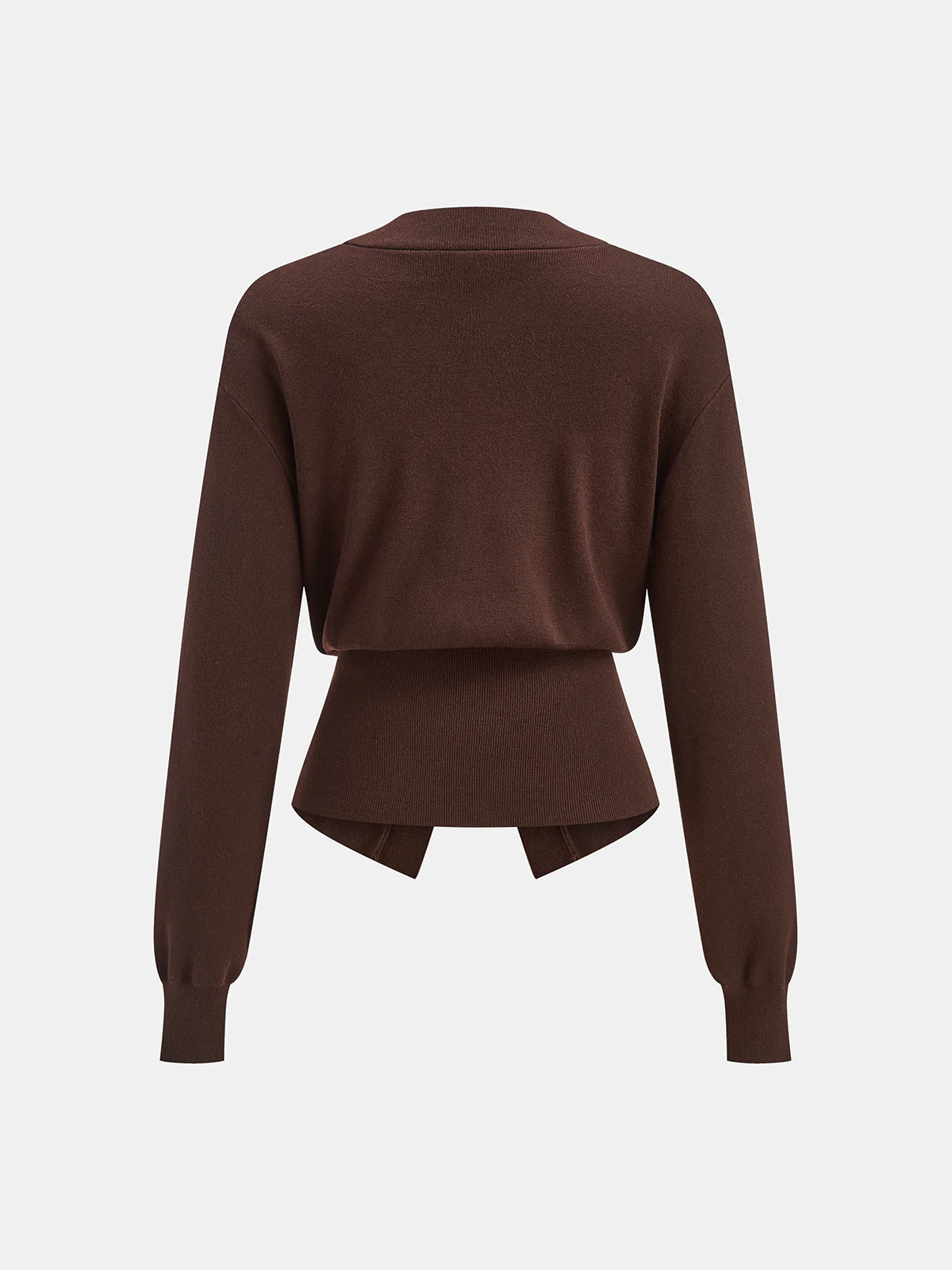 Metal Detail V-Neck Wool Blend Sweater - Image 5