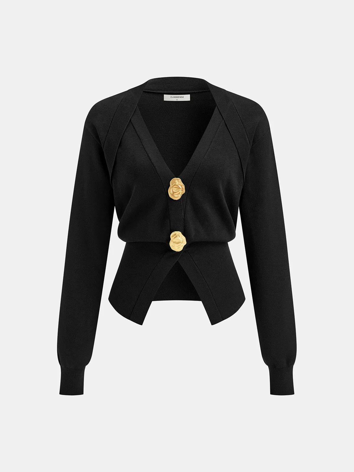 Metal Detail V-Neck Wool Blend Sweater - Image 9