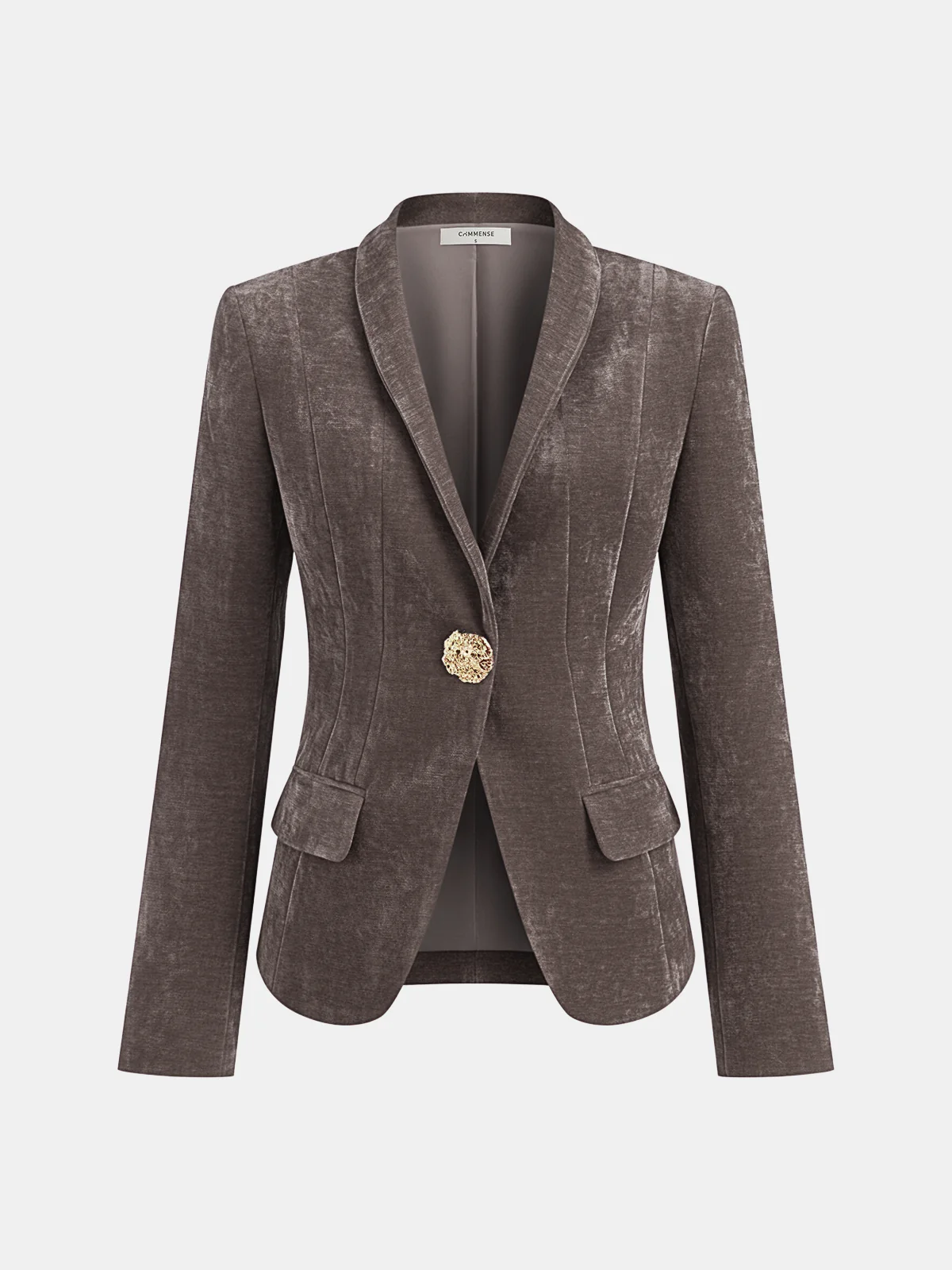 Metal Button Velvet Blazer - Image 6