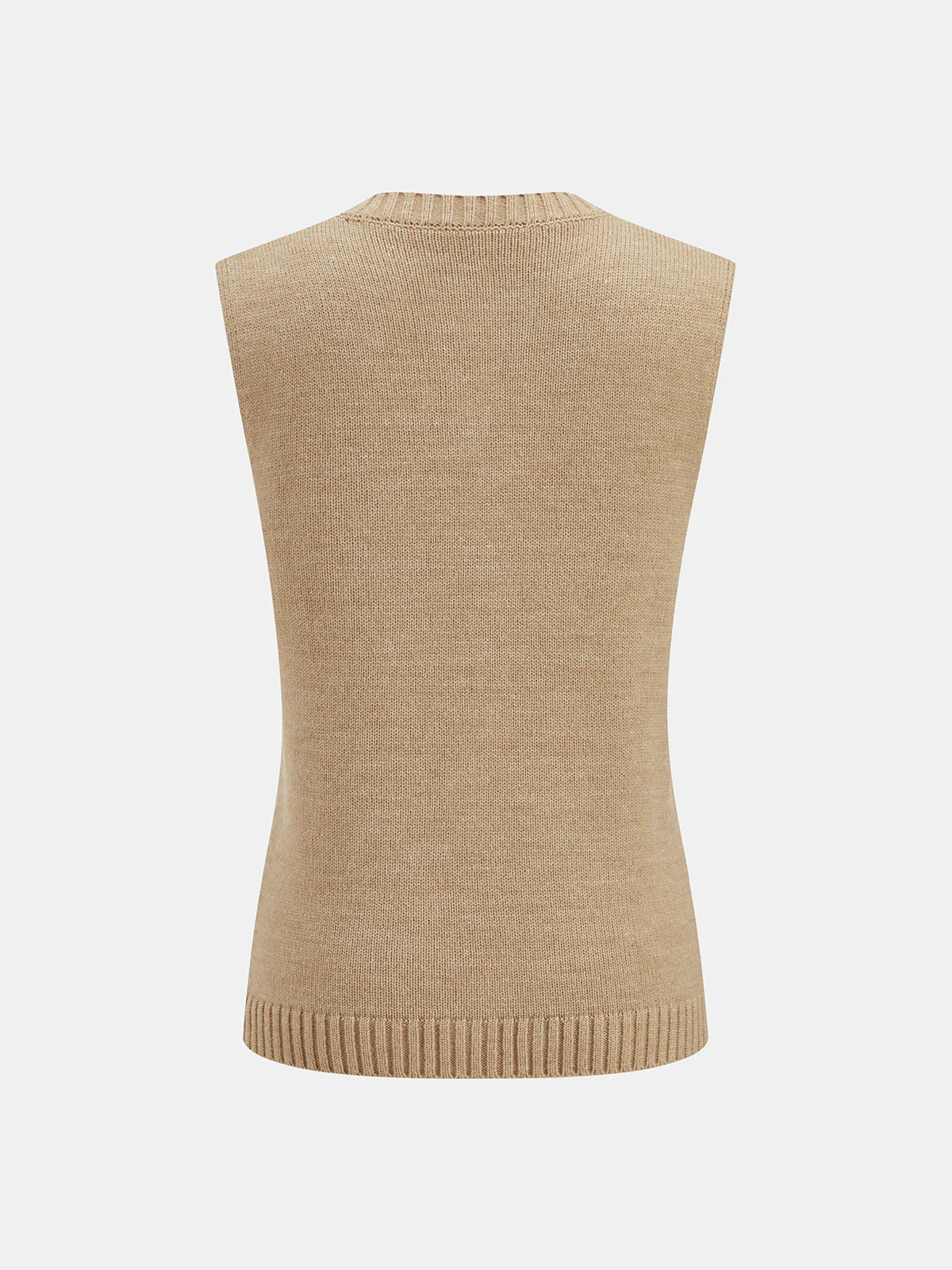 Metal Button Wool Blend Sweater Vest - Image 3