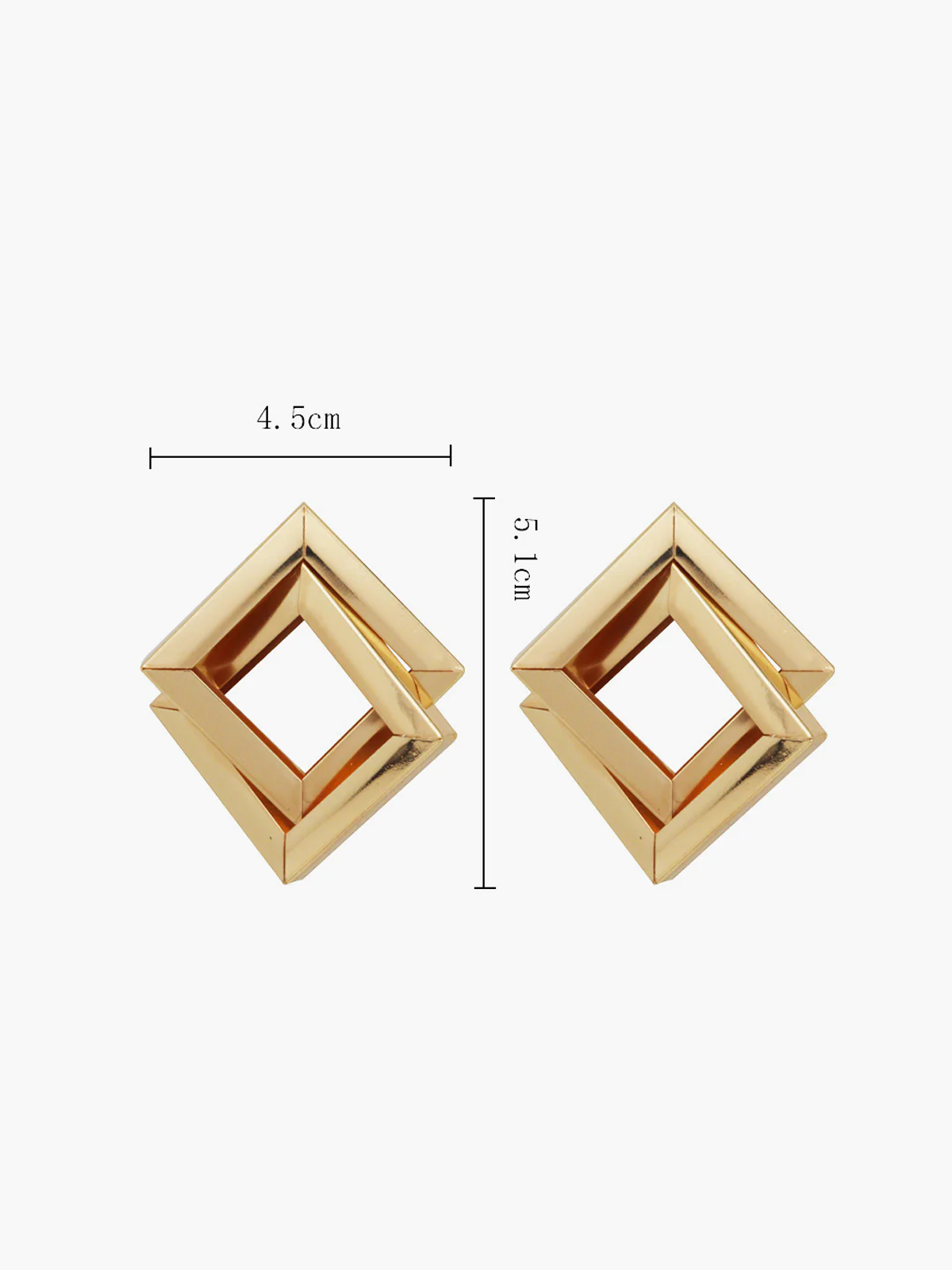 Metal Cross Rhombic  Earrings - Image 3