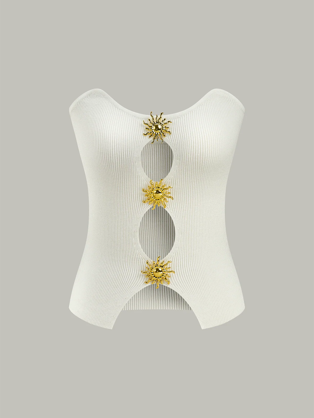 Metal Cut-Out Knit Sweater Vest - Image 6